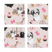 Yorkie, Black Shih tzu & puppy Window Seat Buddy Fabric