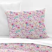 Spring Unicorn Floral Rainbow Flowers