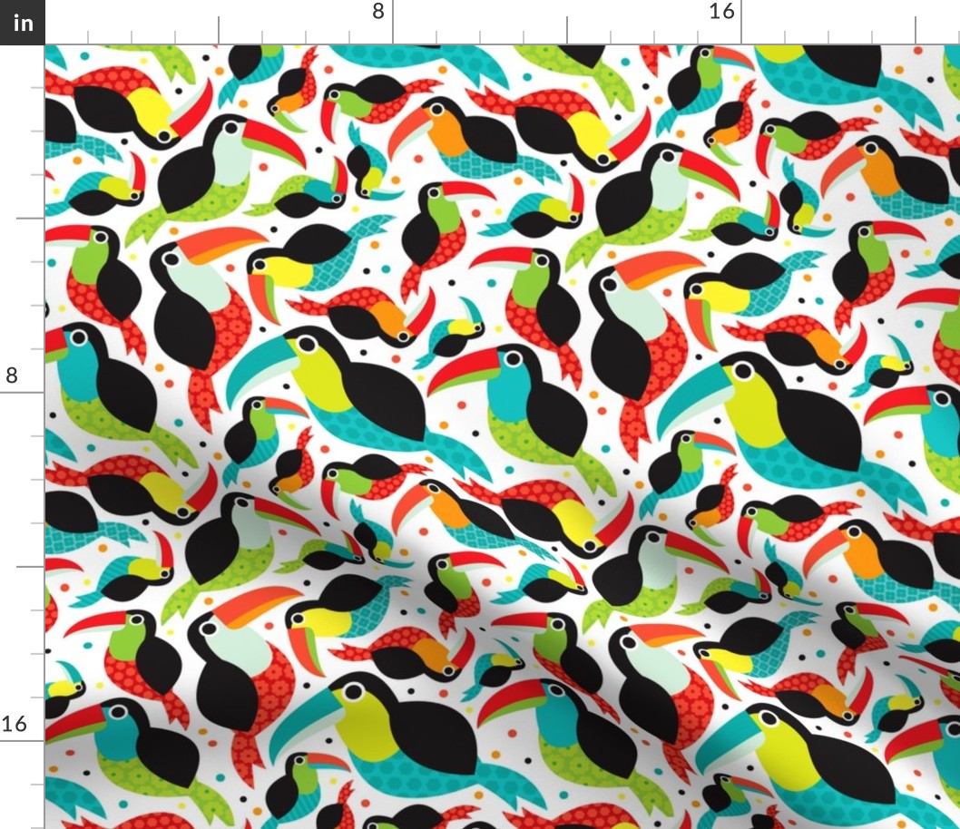 Pura vida brazil toucan illustration bird tropical summer kids pattern