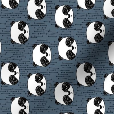 panda // railroad kids baby blue  grey boys panda design