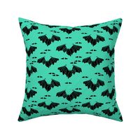 bat // geo geometric bat spooky halloween kids spooky bright green design