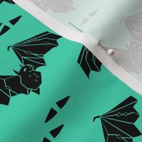 bat // geo geometric bat spooky halloween kids spooky bright green design