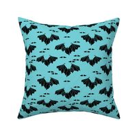 bat // geo bat geometric bright aqua kids triangles bats spooky halloween fabric