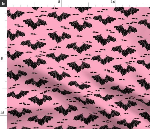 Bat Halloween Pastel Pink Bubblegum P Spoonflower