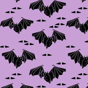 bat // halloween pastel purple lilac bats geo geometric tri triangles fabric by andrea lauren