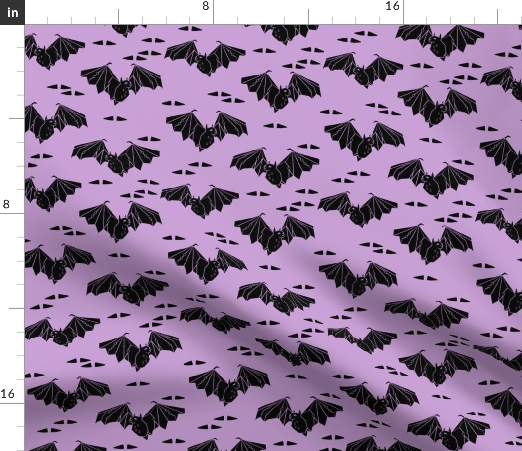 bat // halloween pastel purple lilac bats geo geometric tri triangles fabric by andrea lauren