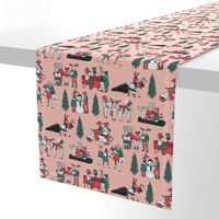 woodland christmas // vintage woodland retro christmas retro xmas holiday foxes holiday andrea lauren andrea lauren fabric