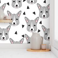 corgi // grey corgis dog fabric dogs pet dog fabric welsh corgis