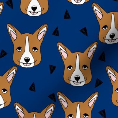 corgi // navy blue corgis andrea lauren corgi fabric nursery design navy blue 