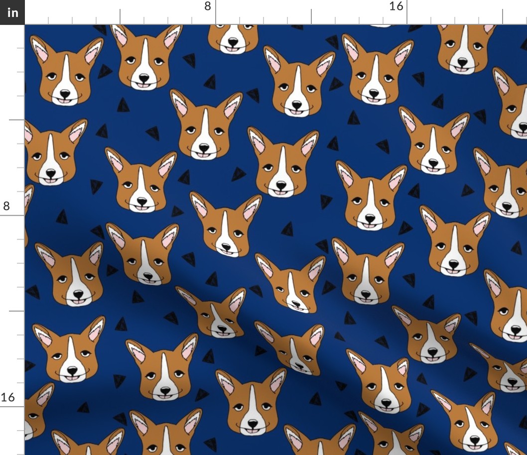 corgi // navy blue corgis andrea lauren corgi fabric nursery design navy blue 