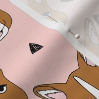 corgi // pastel pink corgis fabric dogs dog design andrea lauren fabric