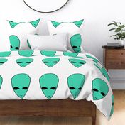 alien // fun novelty green alien plush plushie cut and sew pillow 