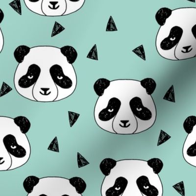 Hello Panda - Pale Turquoise by Andrea Lauren 