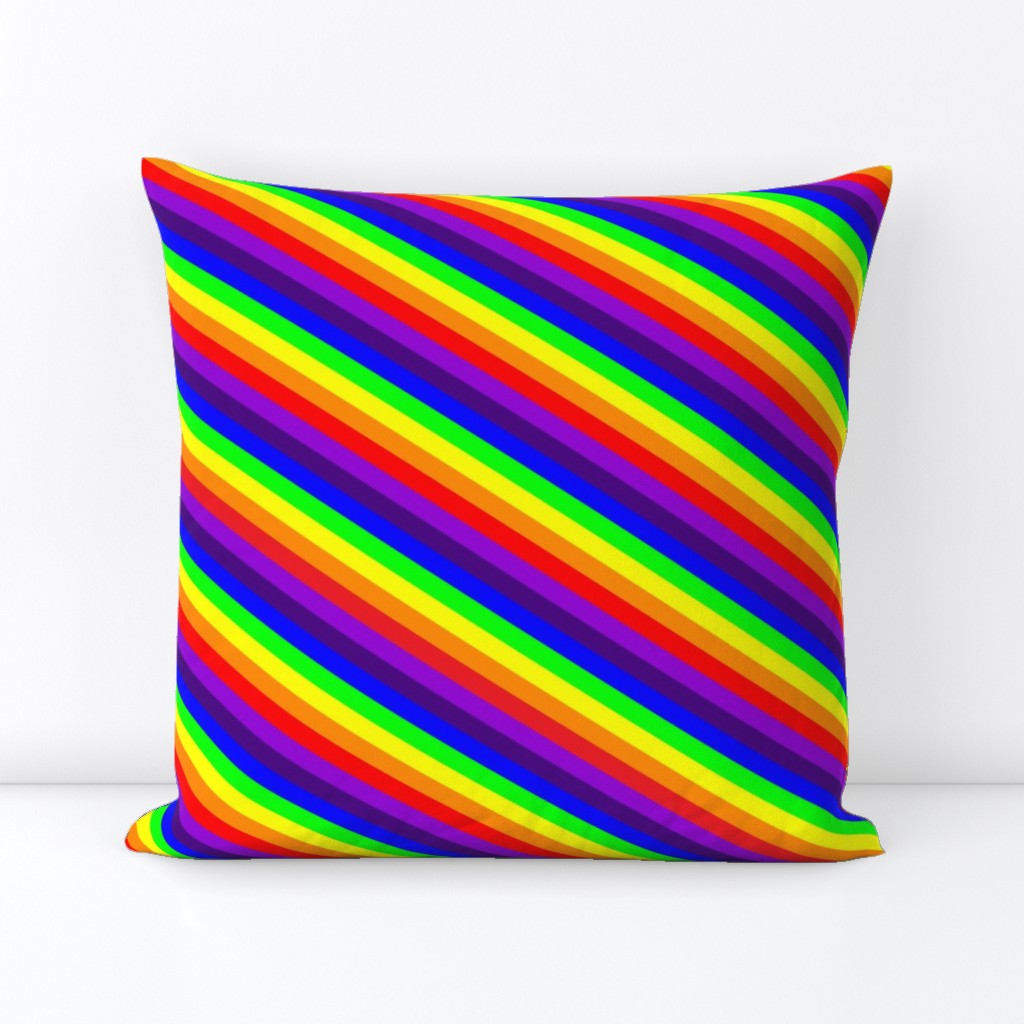 Rainbow Diagonal Stripes One Yard Design