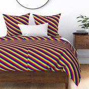 Rainbow Diagonal Stripes One Yard Design