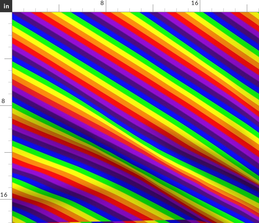 Rainbow Diagonal Stripes One Yard Design