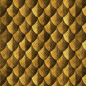 Feather Leaf Scales Armor Old Gold