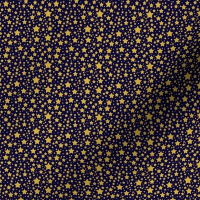 Ditsy Gold Stars on a Navy Background