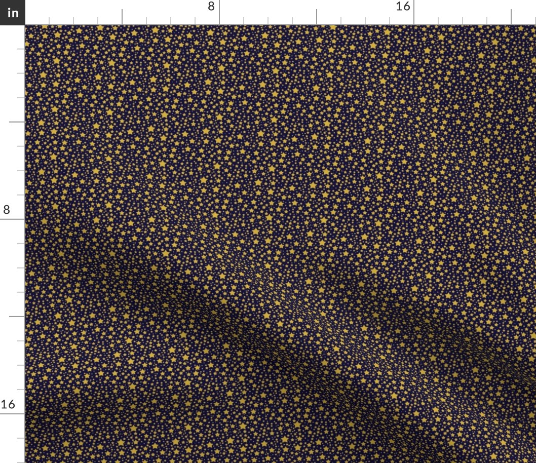 Ditsy Gold Stars on a Navy Background