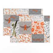 Orange and Zebra Cancer Cheater quilt - 6 in squares