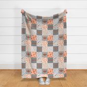 Orange and Zebra Cancer Cheater quilt - 6 in squares