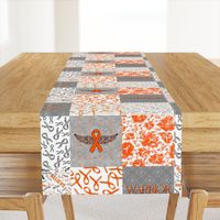 Orange and Zebra Cancer Cheater quilt - 6 in squares