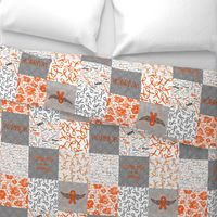 Orange and Zebra Cancer Cheater quilt - 6 in squares