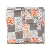 Orange and Zebra Cancer Cheater quilt - 6 in squares