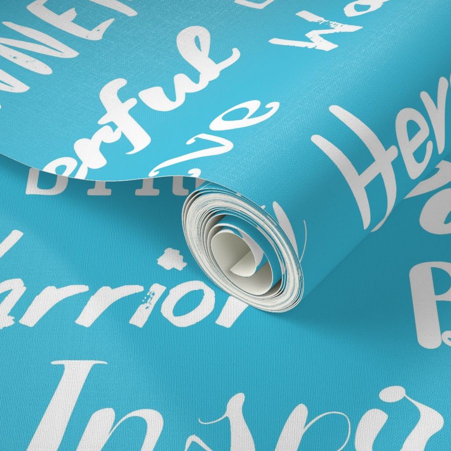 Power Words White on Teal