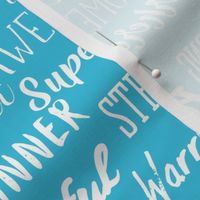 Power Words White on Teal