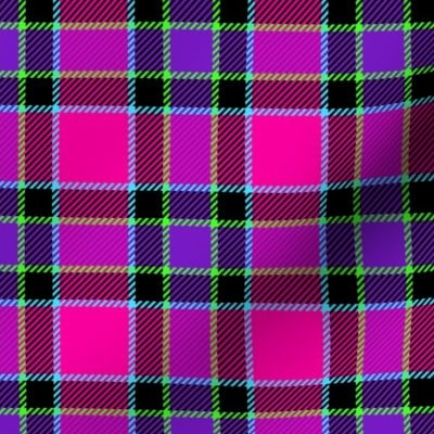 Punky Plaid 122 Pink Violet Green Turquoise