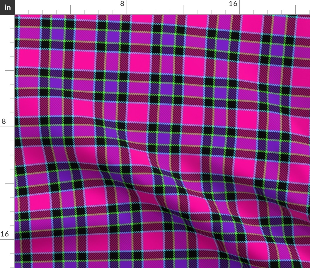 Punky Plaid 122 Pink Violet Green Turquoise