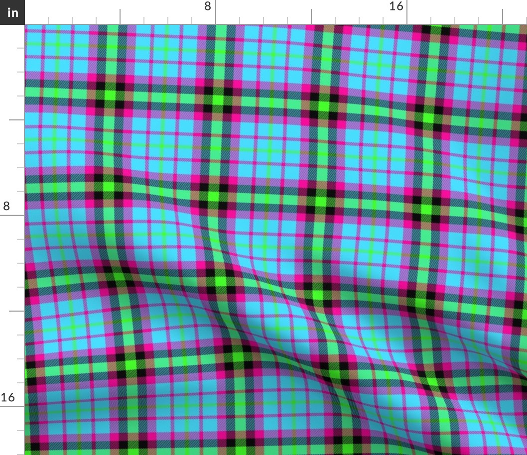 Punky Plaid 161 Turquoise Pink Green