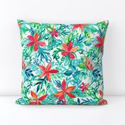 Bright Colors Tropical Watercolor Floral