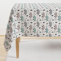 Cute quirky armadillo cactus woodland fun wester theme kids animals pattern and geometric details scandinavian style pastel mint gender neutral