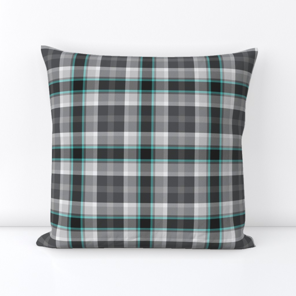 Little Girlie Plaid 186 Grey Turquoise