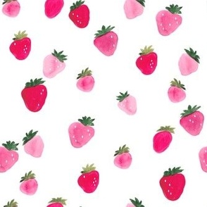 Watercolor strawberries Summer