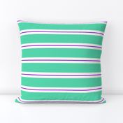 Wide Mint, White, and Purple Stripes