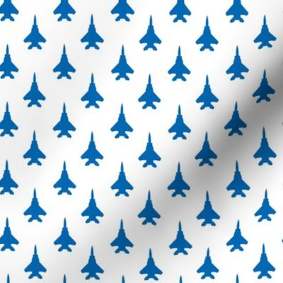F-15 Eagle Silhouette - Blue on White