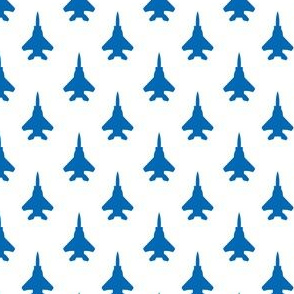 F-15 Eagle Silhouette - Blue on White