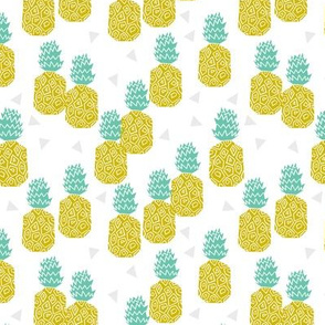 pineapple // sweet tropical block print fruit summer yellow sweet fruits