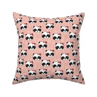 Panda with Bow - (Small Version) Pale Pink by Andrea Lauren 