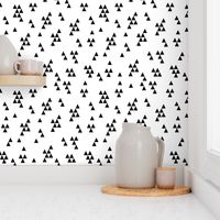 triangle fabric  // simple black and white minimal minimalist black and white kids nursery scandi 