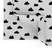 clouds //  mini black and white nursery clouds print