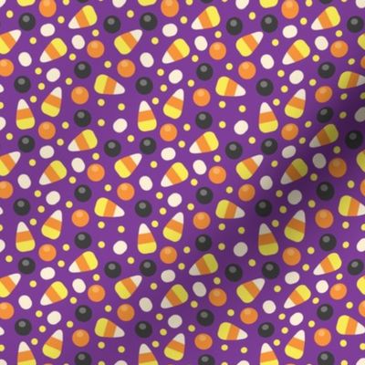 Halloween Candy Corn on Purple