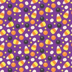 Halloween Candy Corn on Purple