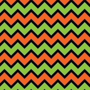 Chevron Green, Black and Orange