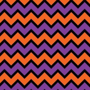 Halloween Chevron Purple, Black and Orange