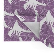 Purple Bird Silhouettes Diagonal Seamless Pattern