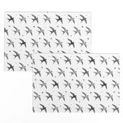 Flying Swallows Birds Diagonal Seamless Pattern